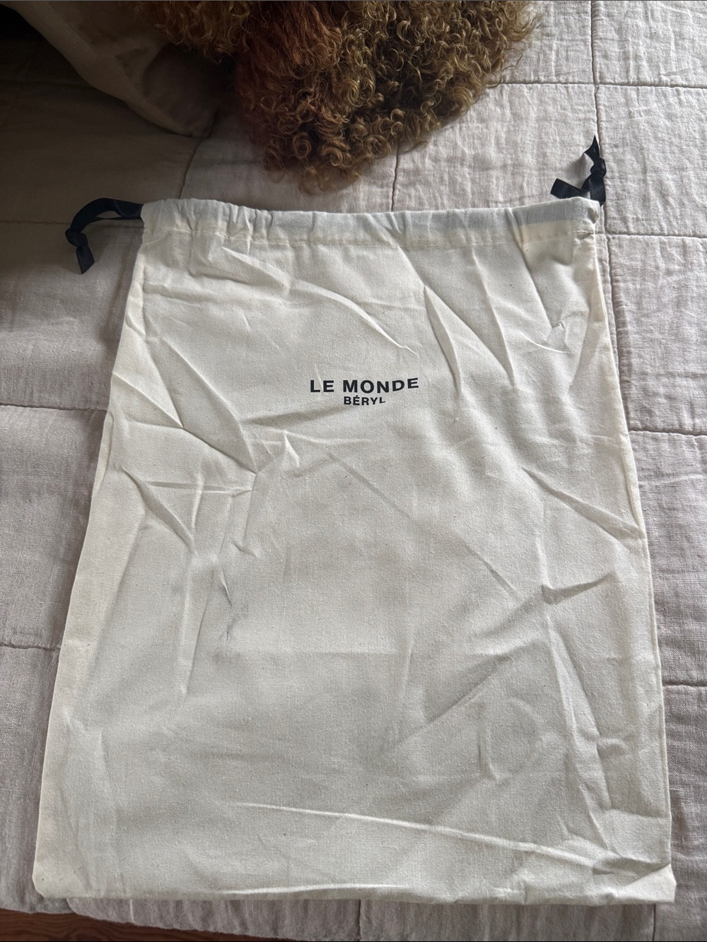 Le Monde Beryl Drawstring Dust Bag Logo 12x16